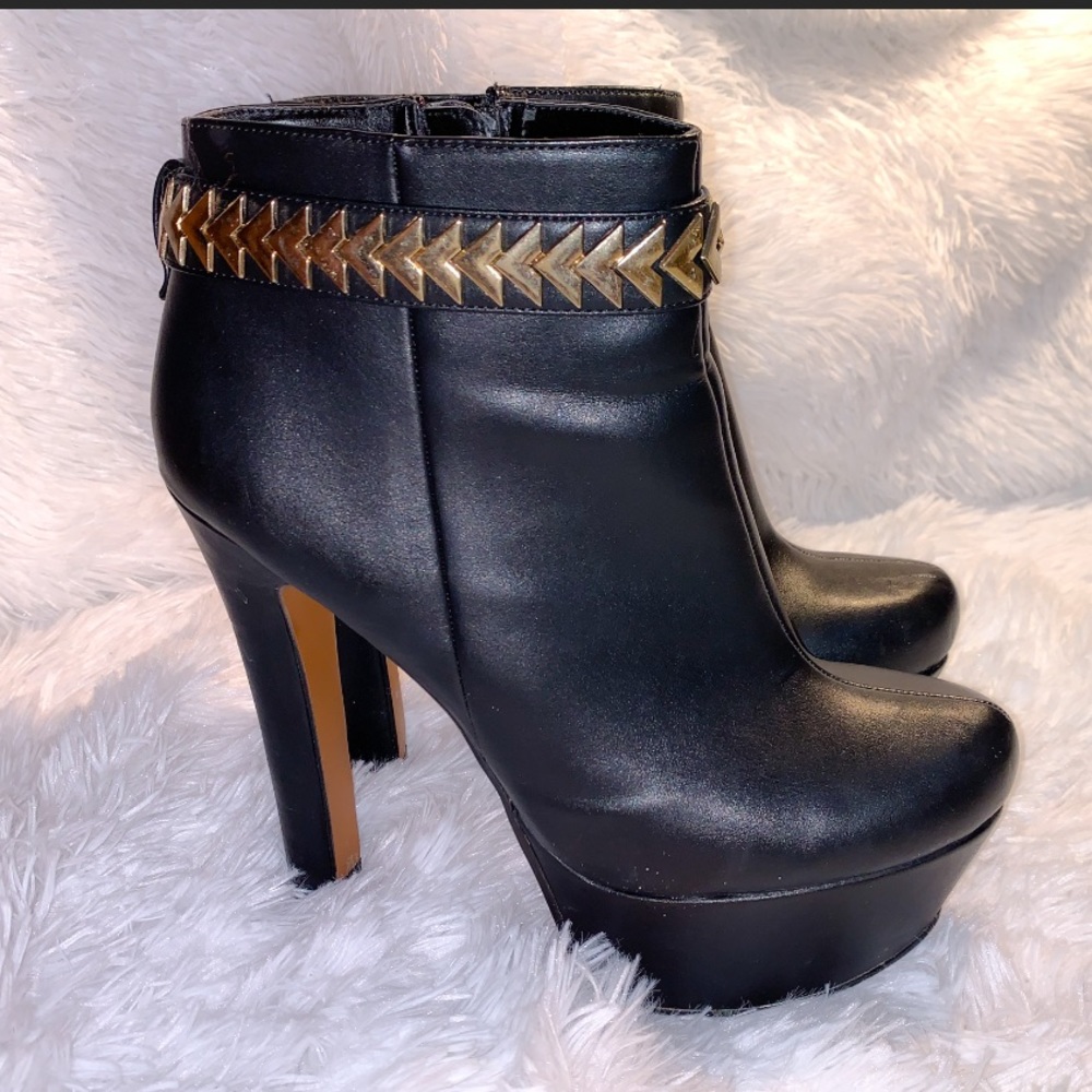 Black with Gold Detail Booties (leather)